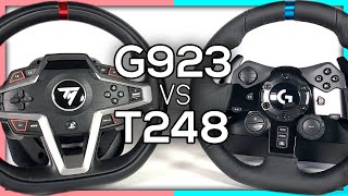 Logitech G923 VS Thrustmaster T248  Which is the BEST EntryLevel Sim Racing Wheel [upl. by Greggs]