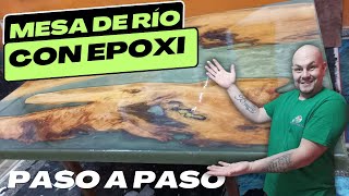 DIY MESA DE RIO CON RESINA EPOXI Paso a paso con epoxy [upl. by Chirlin574]