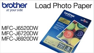 Loading photo paper into the Brother MFCJ6920DW [upl. by Eldoree]