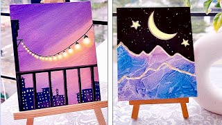 Easy Scenery Painting Ideas for Beginners  Amazing 8 painting ideas with watercolor and acrylic [upl. by Gnuoy]