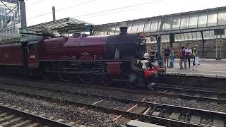 West cost steam engine departs Carlisle [upl. by Yarg867]