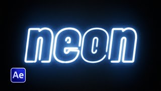 Neon Text Effect in After Effects No Plugins  After Effects Tutorial [upl. by Ahrat]