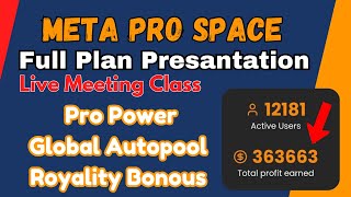 Meta Pro Space Full Explain in Live Meeting  Pro Power Pro Global amp Royality Programme [upl. by Ujawernalo]