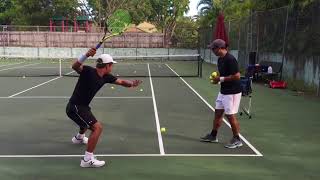 Professional tennis training with coach Brian Dabul Federer Nadal Djokovic [upl. by Lehcnom46]