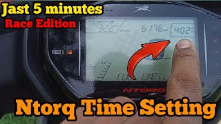 TVS NTORQ RACE EDITION BS6 TIME SETTING  HOW TO SET TIME IN TVS NTORQ 125 HINDI RIDING WITH FARUK [upl. by Punke41]