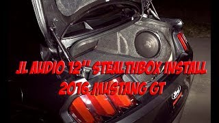 JL AUDIO 12 inch Stealthbox Install 2016 Mustang [upl. by Payton]