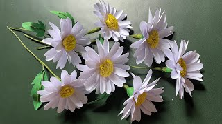 How to Make Daisy Flower From Colour Paper Paper Craft Home Decor [upl. by Ttebroc]