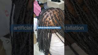 installation artificial dreadlocks [upl. by Eyllek]