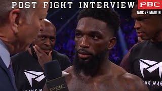 Frank Martin discusses his loss to Gervonta quotTankquot Davis  POST FIGHT INTERVIEW  TankMartin [upl. by Aliekat549]