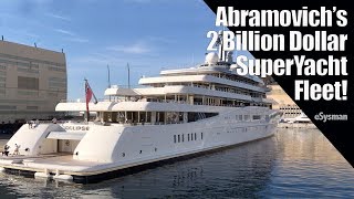 Abramovichs 2 Billion SuperYacht Fleet  Serial Yacht Owners [upl. by Nakre]