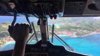 Cockpit view while landing St Barths airportSBH [upl. by Aneelak]