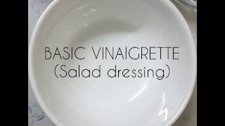 1 minute Basic Vinaigrette  SALAD DRESSING [upl. by Schwinn]