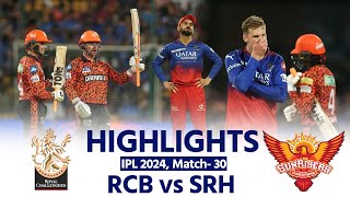 RCB vs SRH IPL 2024 Highlights Royal Challengers Bengaluru vs Sunrisers Hyderabad Match Highlights [upl. by Rayle]