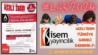 HIZLI İSEM LGS DENEME  TÜRKİYE GENELİ DENEME7 LGS2024  PDF LİNK [upl. by Arekat]