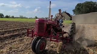 Plowing with middle busters on a Farmall Super C 2023 [upl. by Gilberte]