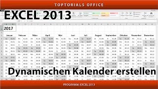 Dynamischen Kalender erstellen  Download Excel [upl. by Ilise7]