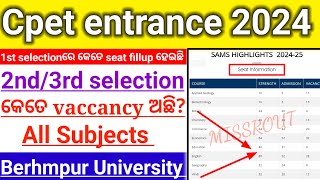 cpet pg admission process 2024BerhmpurUniversity Cpet vacancy seat 2024Cpet 2nd selectionmissrout [upl. by Mirilla]