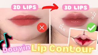 2D Lips to 3D Lips How to Make Lips Look POUTIER Easy Step by Step Douyin Lip Contouring Tutorial [upl. by Ajoop]