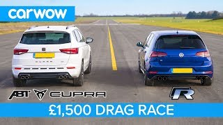 Volkswagen Golf R vs Cupra Ateca  DRAG amp ROLLING RACE [upl. by Queston]