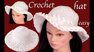 Sombrero a Crochet en punto de argollas en 3D tejido tallermanualperu [upl. by Aisenet]