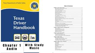 Chapter 1 Texas Driver Handbook Audio With Study Music 2021 Pass Permit Test Driving School [upl. by Nonarb]