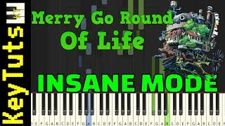 Merry Go Round of Life from Howl’s Moving Castle  Insane Mode Piano Tutorial Synthesia [upl. by Schnurr]