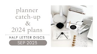 half letter discbound  2024 planner setup  keeping it SIMPLE  SEP 2023 [upl. by Loss331]