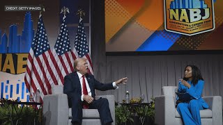 Trump spars with reporters at NABJ conference over Kamala Harris ethnicity immigration  Quickcast [upl. by Jamnis]