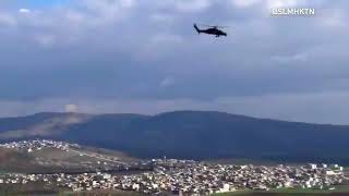 Turkish made attack helicopter firing at terrorists in Syria [upl. by Ramey]