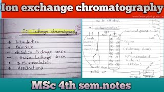 ion exchange chromatography principle  instrumentation  msc 4th sem notes handmade notes [upl. by Cypro]