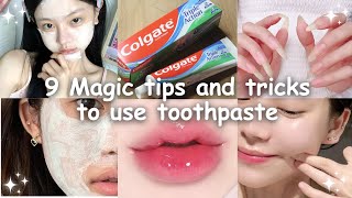 9 MAGIC benefits of toothpaste beauty tips and tricks [upl. by Norrehc753]