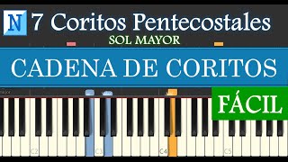 CADENA de CORITOS Cristianos PENTECOSTALES PIANO Tutorial Fácil para Principiantes con ACORDES PDF [upl. by Acinorav]