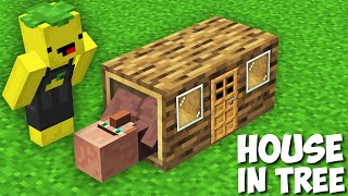 Why did THIS VILLAGER BUILD A HOUSE IN A TREE in Minecraft  NEW SECRET HOUSE [upl. by Colet589]