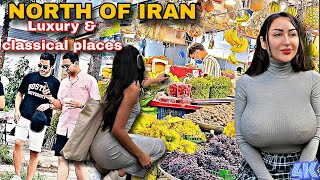 This is real IRAN🇮🇷 Street food amp traditional Bazaar in North of IRANDriving in foggy chalus road [upl. by Nahraf448]