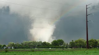 07122023 Elgin IL  Tornado  Rainbow  Huge Debris [upl. by Pejsach637]