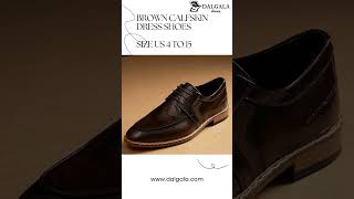 Brown CalfskinCalfskin Lining Plus Size Handmade Dress Shoes for Big Feet [upl. by Lili]