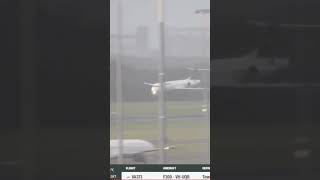 Fokker 100 awesome landing in severe storm aviation landing [upl. by Alekahs]