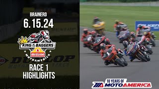 Mission King of the Baggers Race 1 Highlights at Brainerd 2024  HIGHLIGHTS  MotoAmerica [upl. by Ann]