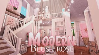 Roblox  Bloxburg Modern Blush Rose Villa  House Build [upl. by Nodyarg]