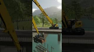 Testing the new Liebherr R960 excavator farmingsimulator22 fs22 shorts [upl. by Airrat]