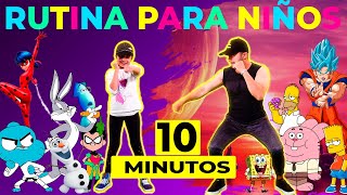 10 Minutos de EJERCICIOS para NIÑOS en Casa 😵💣KIDS WORKOUT at Home 👊💣 [upl. by Oleta]