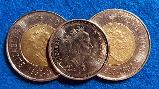 2002 Canada Quarter and Two Dollar Golden Jubilee [upl. by Atilam]