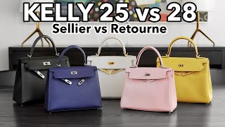 HERMES KELLY 25 VS 28  Sellier vs Retourne  In Depth Comparison amp Review  Mel in Melbourne [upl. by Anpas]