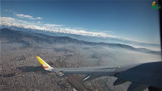 Plane take off from Kathmandu airport Superb aerial View of Kathmandu Valley and Himalaya [upl. by Warford]