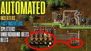 Factorio Automated Essentials  Automated Inserters Belts and Splitters 3 [upl. by Hadlee]