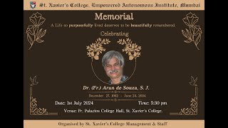 Dr Fr Arun de Souza SJ Memorial [upl. by Eelra260]