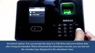 Download user and attendance data option in MB 200 Device [upl. by Lilia]