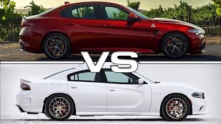 Alfa Romeo Giulia Quadrifoglio vs Dodge Charger SRT Hellcat [upl. by Trebleht]