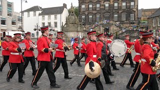 Linlithgow Reed Band lead the 7am morning parade from West Port during 2022 Linlithgow Marches [upl. by Johansen]