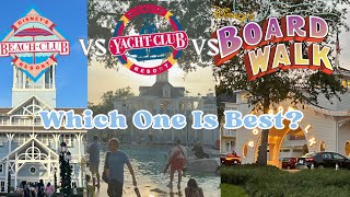 Comparing Beach Club Yacht Club amp Boardwalk Resorts  Wonderland Gallery Art  WDW Trip Part 9 [upl. by Namhar]